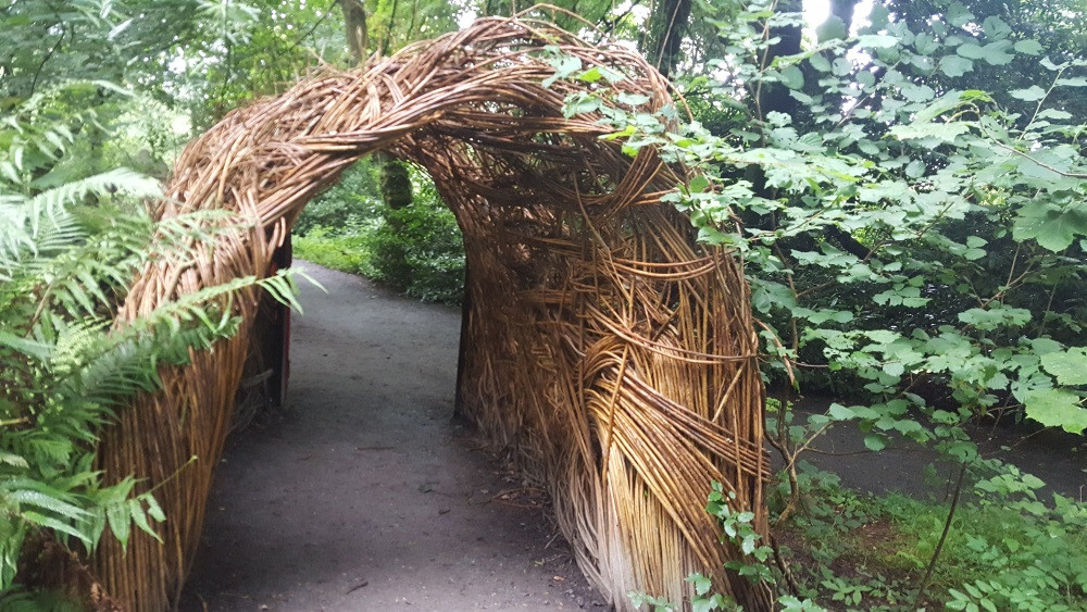 'Fairy Village Entrance', Willow sculpture, Slieve Gullion Forest Park, Newry Co. Down